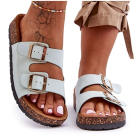 MSMG Női bebújós szandál Cortina Mint zöld