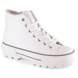 A platformon szigetelt tornacipő fehér Big Star MM274037