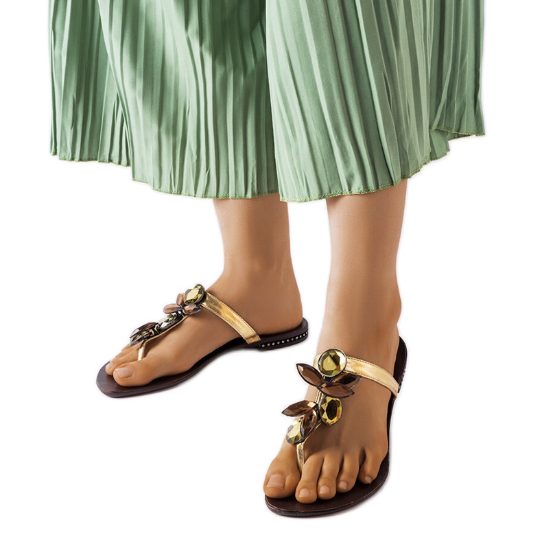 Arany elegáns Zarattini papucs aranysárga