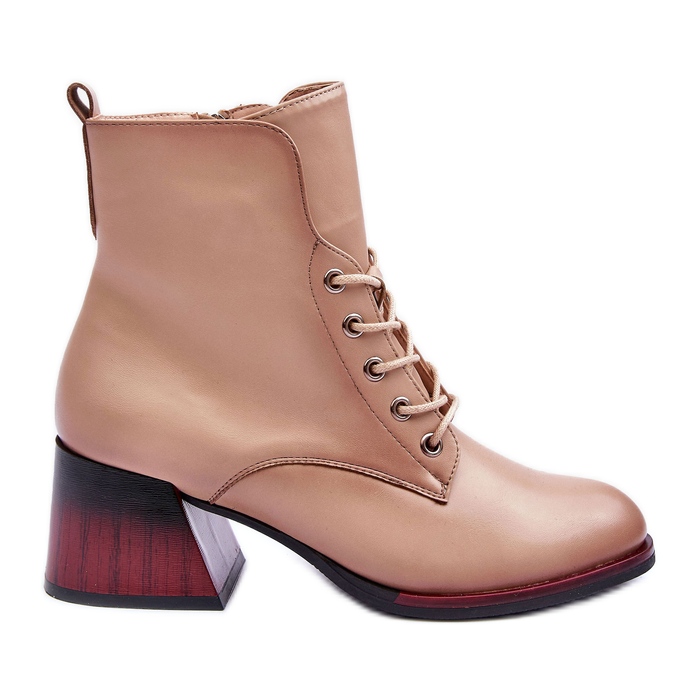 Vinceza Magas sarkú csizma bézs Luloshe