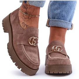 Laura Messi Női velúr cipők sötétbézs rózsaesésekkel Laura Messi Női velúr cipők sötétbézs rózsaesésekkel