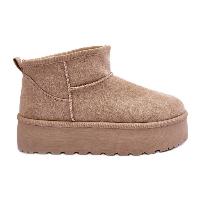 FD1 Velúr hócsizma Corcoran beige platformon bézs