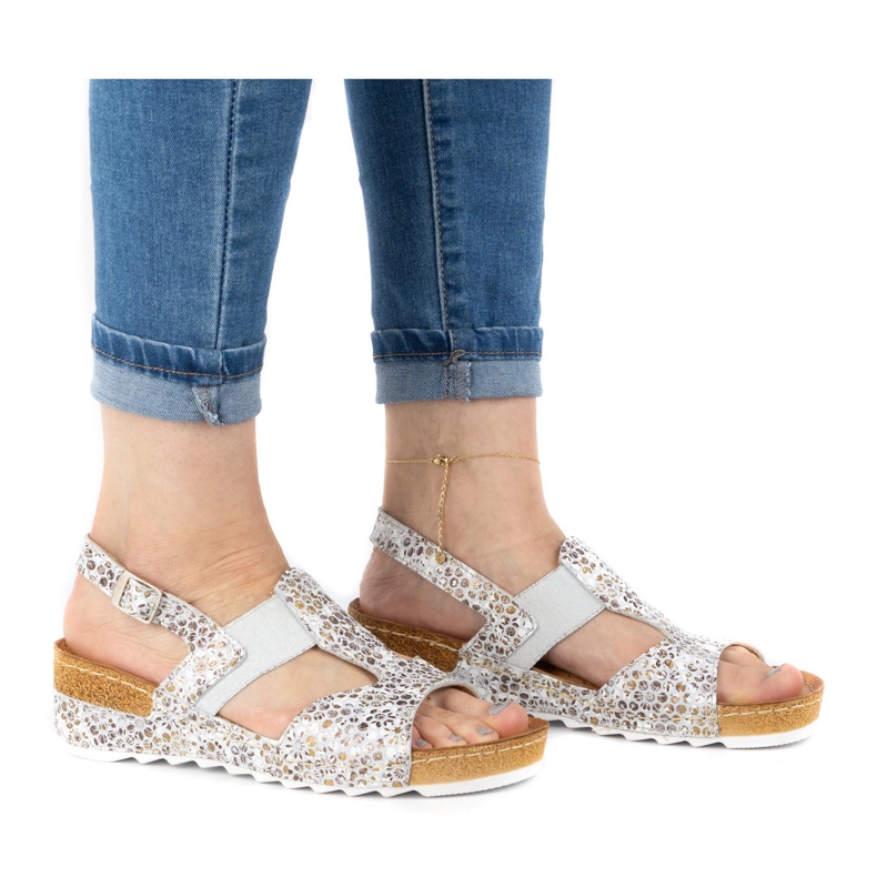 WASAK Kényelmes női bőr szandál 0622W szürke WASAK Kényelmes női bőr szandál 0622W szürke