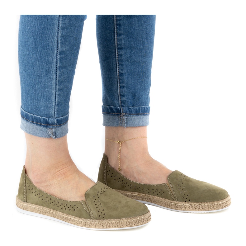 WASAK Női cipő bőr espadrilles 0646W zöld