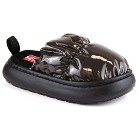 Házi papucs szigetelt lakkozott metálfekete Big Star MM274130