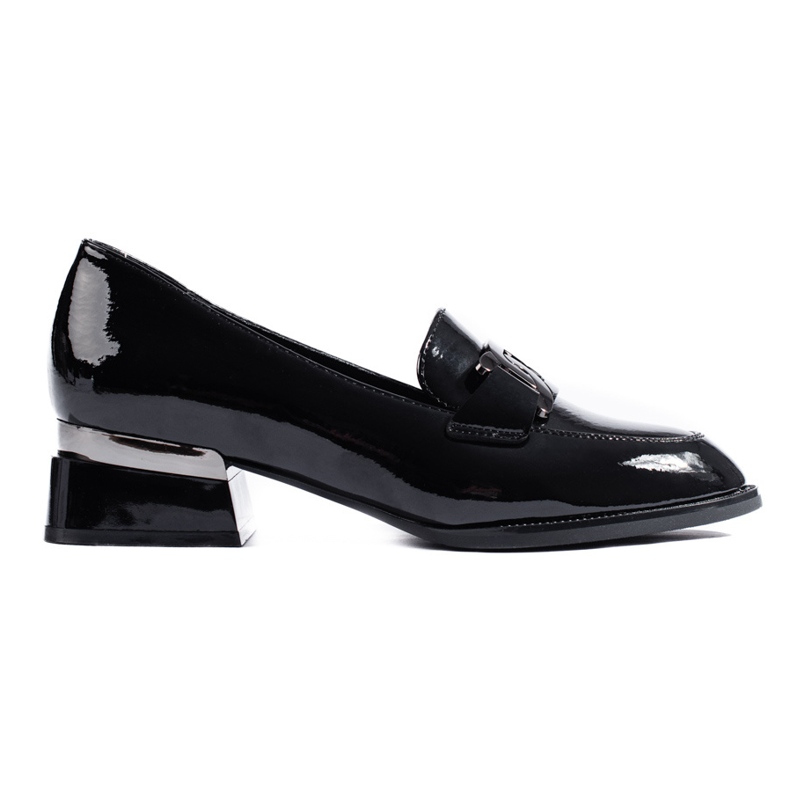 Női fekete lakkozott cipő Vinceza csattal