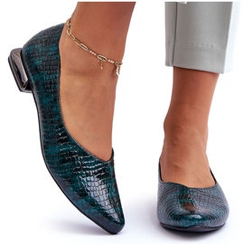 PD1 Patent Green Vaani lapos sarkú lapos sarkú cipő zöld