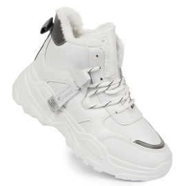 News Női hőszigetelt tornacipő vastag talppal, fehér ÚJ