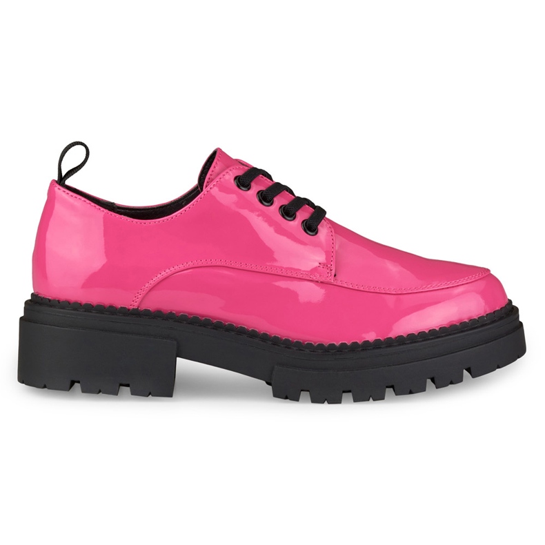 La.Fi Rózsaszín lakkozott fűzős cipő