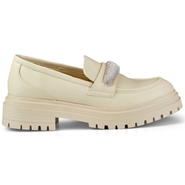 Bézs brogues cirkóniákkal