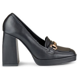 Fekete naplopó magas, kényelmes sarokkal