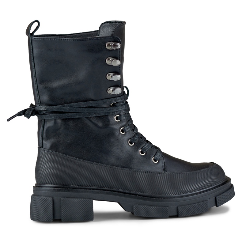 Garlin női magasra kötős csizma fekete