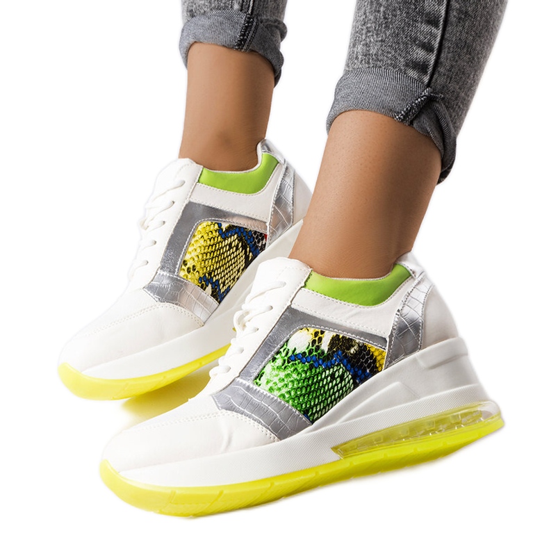 Inna Irpina fehér wedge tornacipő