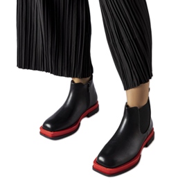 Inna Tarquinia fekete alacsony lapos csizma