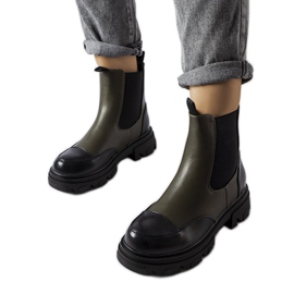 Inna Fekete-zöld bebújós csizma Albanytól