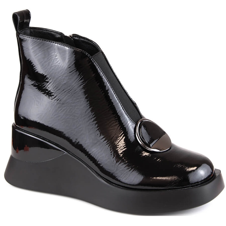 Női fekete ékes csizma D&amp;A S.Barski Premium Collection MR870-36