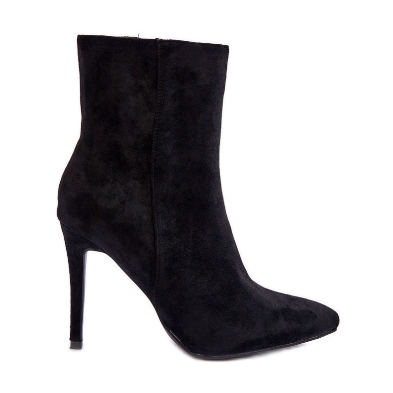 FB2 Fekete velúr magassarkú csizma Eberpia