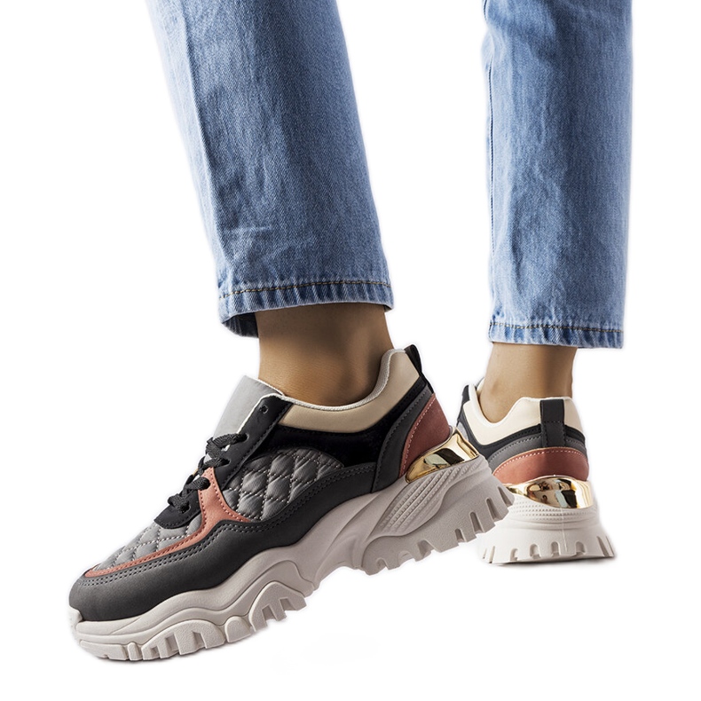 Inna Szürke tornacipő színes betétekkel az Esquibeltől