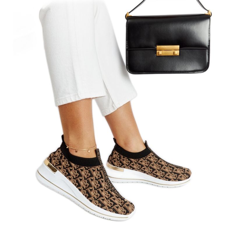 Fekete és barna Slip On Tartano csizma