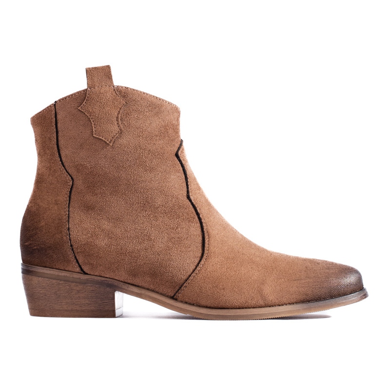 W. Potocki Potocki teve alacsony velúr cowboy csizma barna