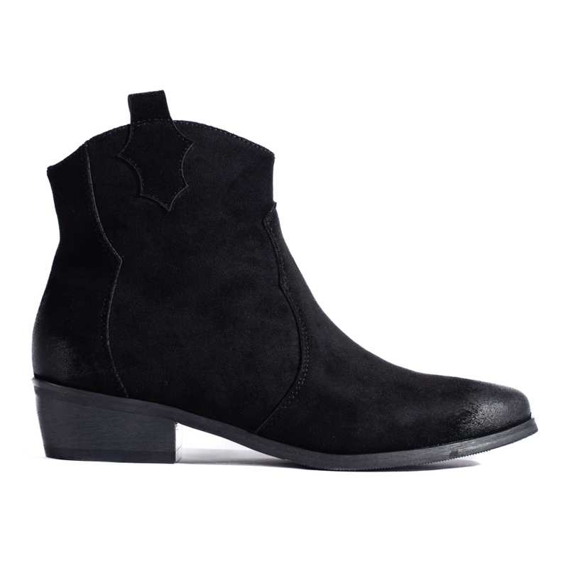 W. Potocki Női fekete cowboy csizma Potocki velúr