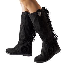 Fekete borítású ékes csizma a Lecore-tól