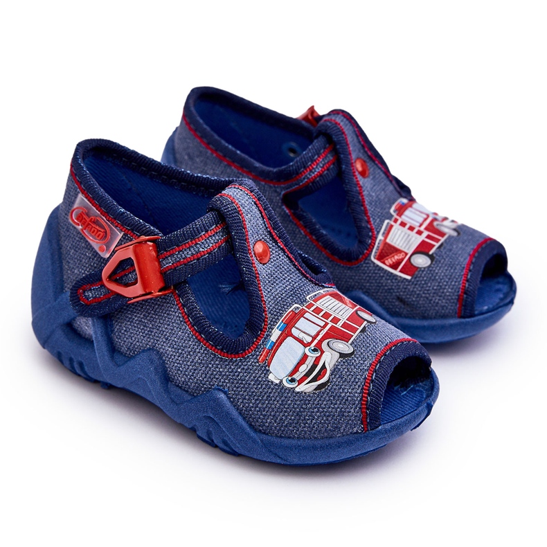 BEFADO S.A. Gyermek szandál, Befado papucs, Tűzoltóautó 217P118, Kék