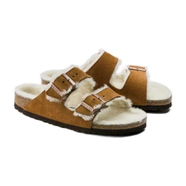 Birkenstock Arizona Shearling Mink W 1001135 papucs barna