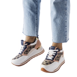 Inna Fehér és rózsaszín Rouxi wedge tornacipő Inna Fehér és rózsaszín Rouxi wedge tornacipő