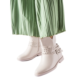 Bézs bokacsizma Anchorage borítású ékkel