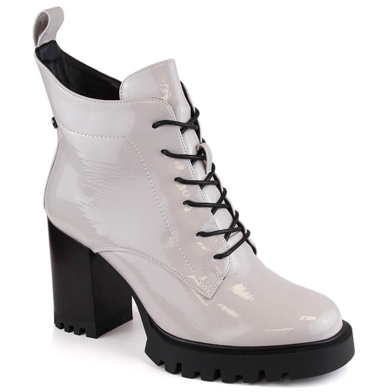 Női patentos, szigetelt bokacsizma, szürke, S.Barski