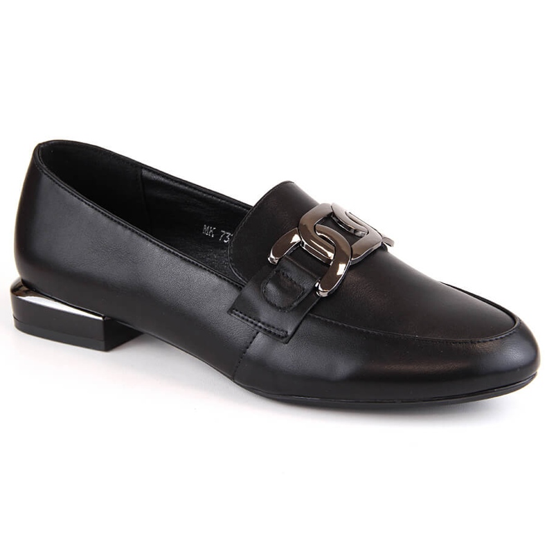 Női lapos sarkú cipő lánccal, fekete Sergio Leone MK732
