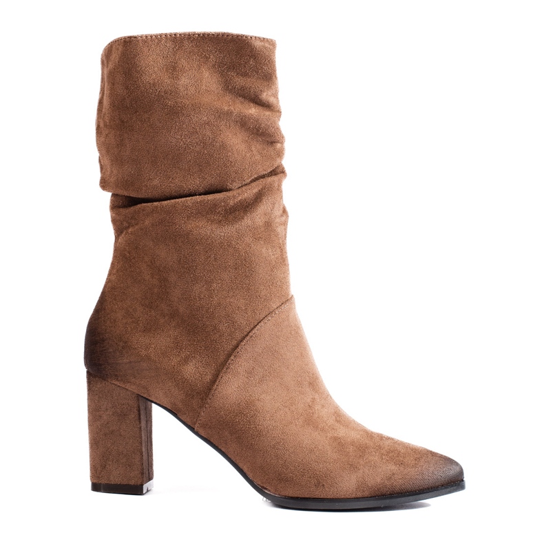 Vinceza Velúr bézs elegáns bokacsizma a Vincezától