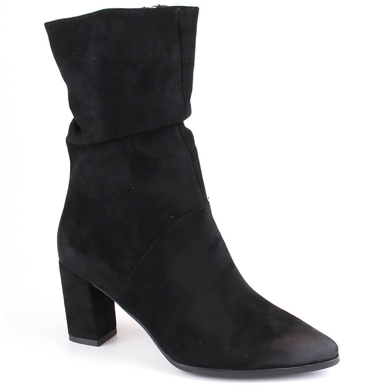 Női rövid, ráncos, hőszigetelt fekete csizma Vinceza 58146