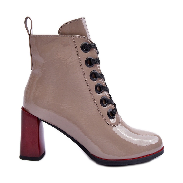 Patent fűzős bokacsizma S.Barski MR870-15 Sötétbézs