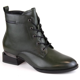 Vinceza W JAN253A hőszigetelt magas sarkú bokacsizma, zöld