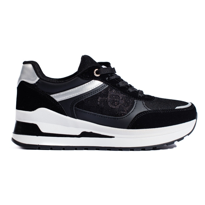 Fekete női tornacipő fehér Shelovet betéttel