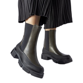 Faisal zöld és fekete felbújós bokacsizma