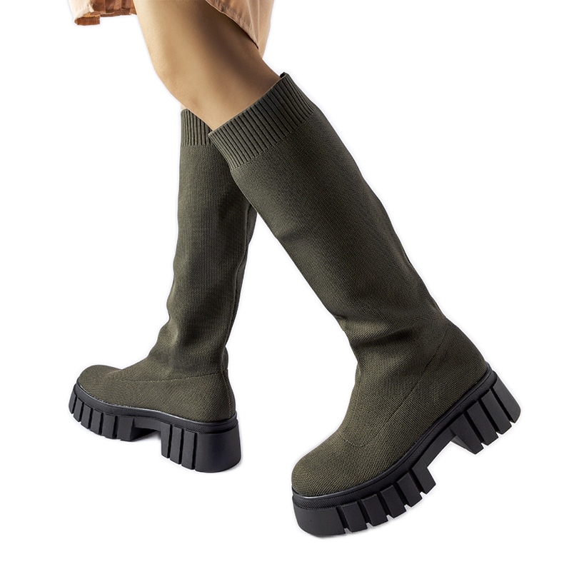 Maroun zöld csizma rugalmas felsőrésszel