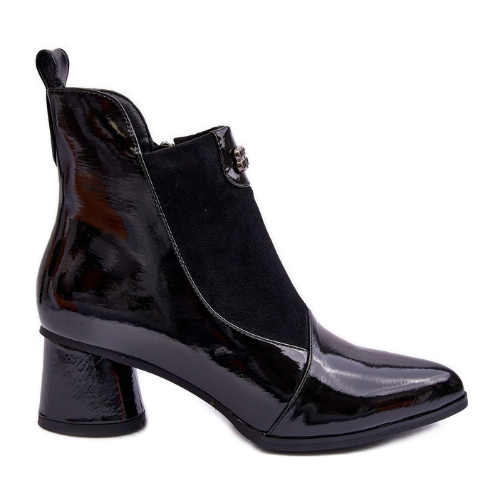 Bőr magassarkú csizma S.Barski MR870-96 Fekete