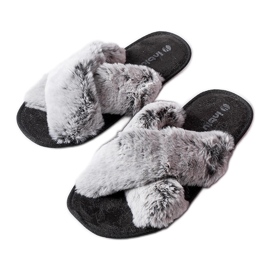 Szürke bundás papucs a Domenica-tól