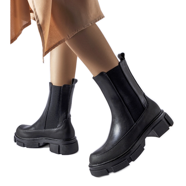 Faisal fekete bokacsizma elasztikus felsőrésszel