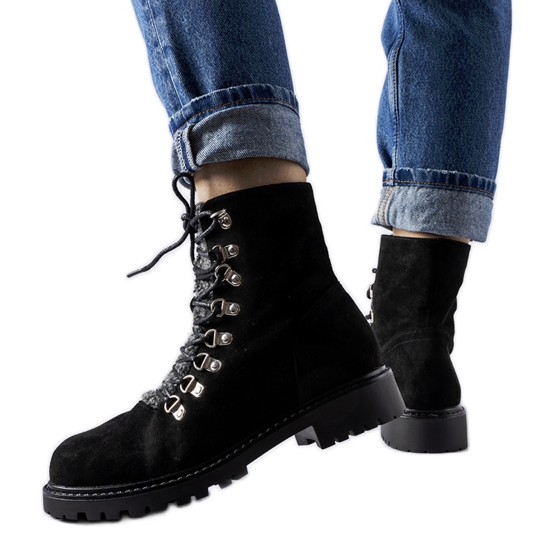 Hayed fekete öko-velúr bokacsizma