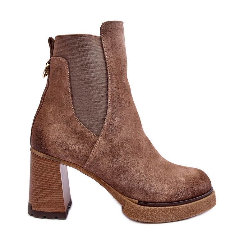 Velúr bokacsizma Barna Lemar Liresa