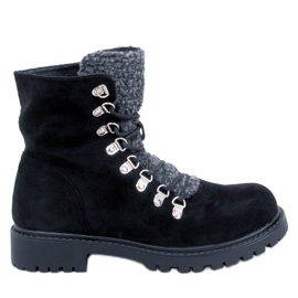 Leggs Fekete fűzős csizma