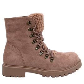 Leggs Beige fűzős csizma bézs