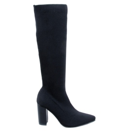 Elisha Black elasztikus magas sarkú csizma fekete