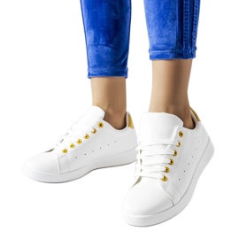 Bushnell fehér tornacipő sárga díszítéssel Bushnell fehér tornacipő sárga díszítéssel