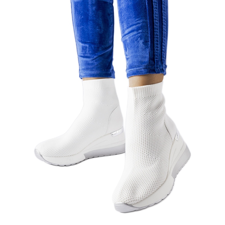 Fehér szövet tornacipő Casgio ékkel