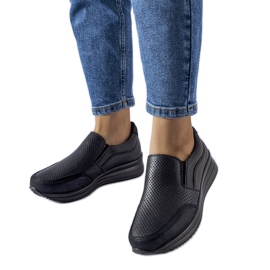 Fekete áttört Rhéaume wedge tornacipő